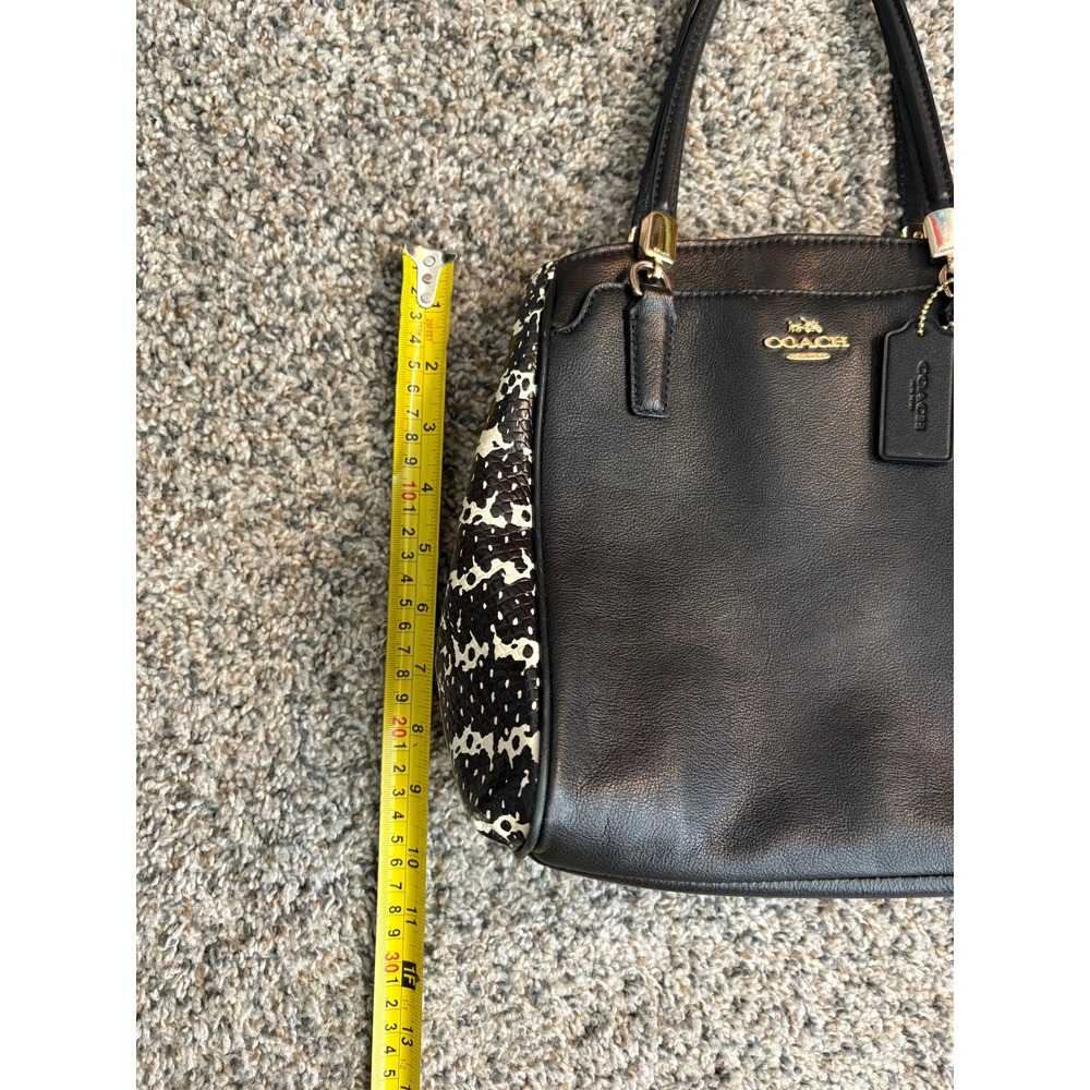 Vintage Coach Minetta Crossbody Satchel, Black Snakeskin Accent - Picture 3 of 16